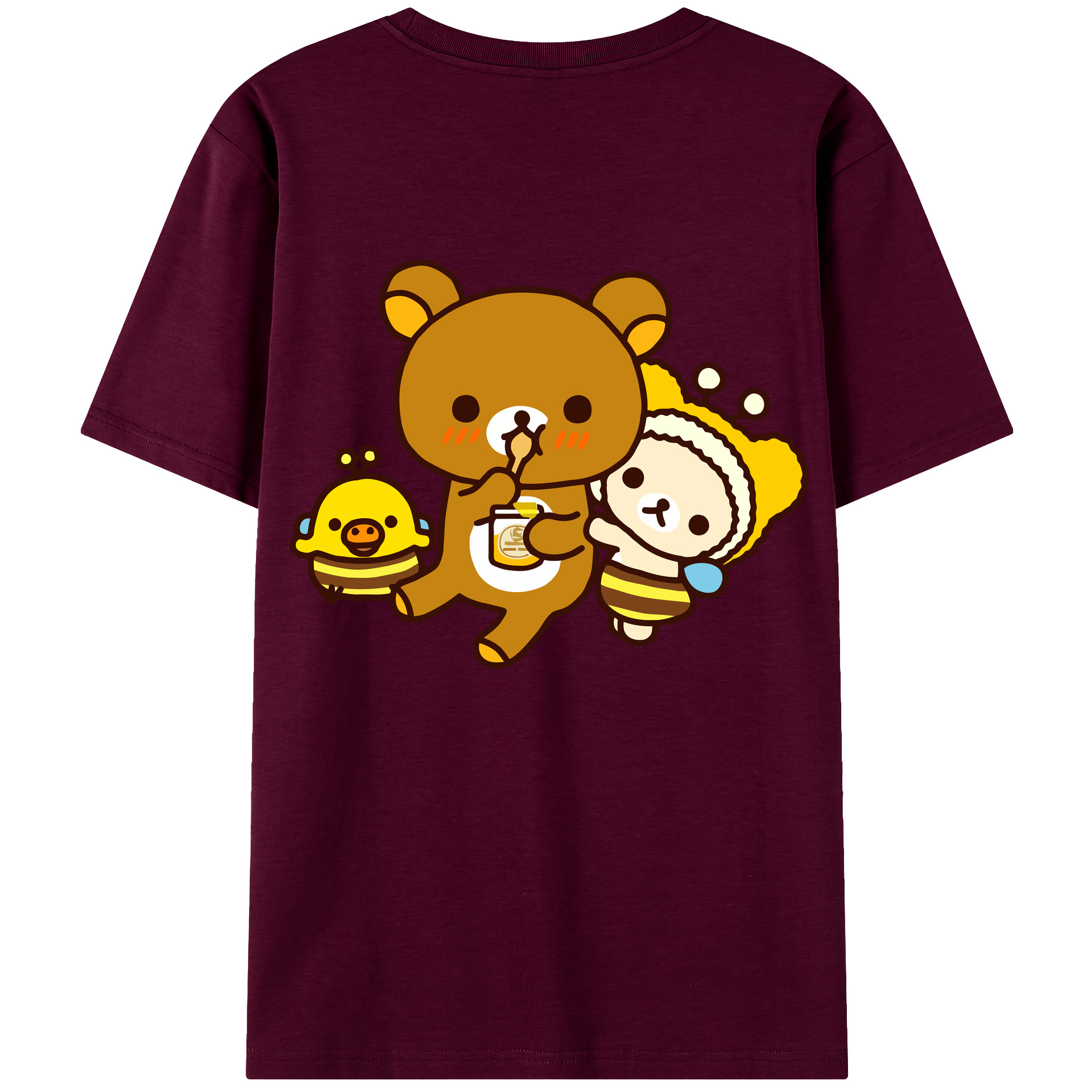（画像用） リラックマ リラックマ キイロイトリ Rilakkuma Korilakkuma Kiiroitori レディース半袖Tシャツ(バックプリント)